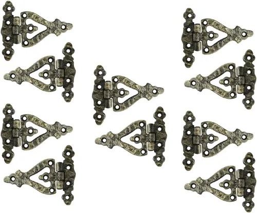 Miniatura 25 de Adonai Hardware Alleluia - Bisagras delanteras de hierro fundido antiguo (3.2 pulgadas x 10 unidades, negro mate) para puertas de granero, puertas
