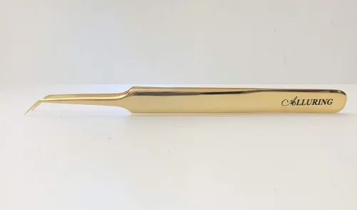 Alluring Pinzas doradas para extensiones de pestañas para pestañas de volumen 3D, 5D y 6D