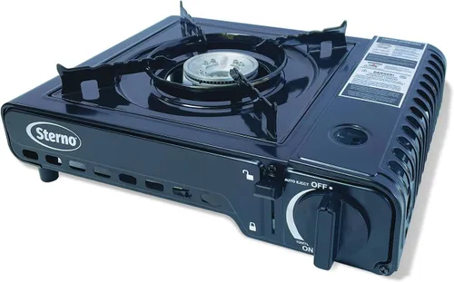 Sterno Portable Butane Stove - 9K/10K BTU Single Burner Stove, Outdoor & Indoor Use Butane Gas Burner with Carrying Case - Camping Cooktop for