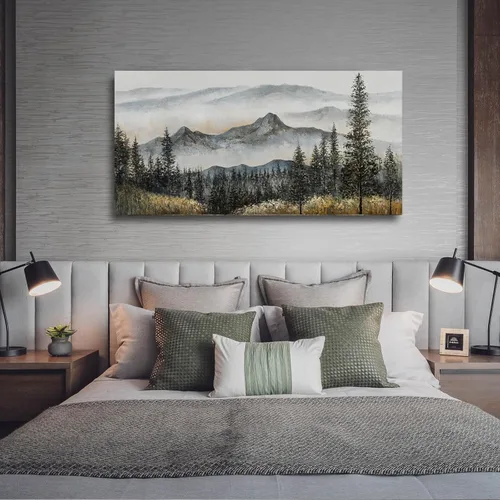 Miniatura 17 de CHUDANHAO Pósteres de Arte Grises Imágenes de Decoración de Pared de Árbol Grande para Oficina Arte de Pared Dorado y Blanco Pintura Botánica