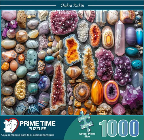 Miniatura 2 de Rompecabezas de roca de 1000 piezas para adultos, cristales coloridos y piedras curativas, rompecabezas desafiante perfecto para noches de juego