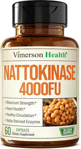 Suplemento de nattoquinasa - Suplementos de salud cardíaca con nattoquinasa 4000 FU - Suplementos de circulación de máxima fuerza - Enzimas