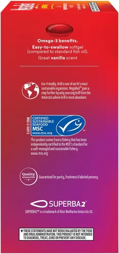 Miniatura 5 de Megared Aceite de pescado omega-3 + aceite de krill de alta absorción 500 mg cápsulas blandas, MegaRed Advanced 4 en 1 (80 unidades en una botella)