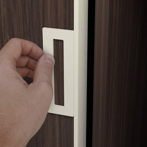 Miniatura 4 de HRX STQ - Manija corredera de aluminio para puerta de granero, borde autoadhesivo para puertas de armario de bolsillo, sin tornillos, despegar