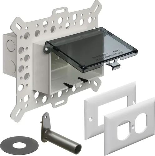 Miniatura 7 de Cubierta de caja eléctrica Arlington modelo DBVMA1C-1, impermeable, transparente y vertical con borde ajustable de 1/4 de pulgada a 2 y 1/2