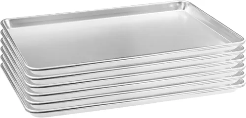 Miniatura 11 de HARDURA - Bandeja de aluminio para hornear de 18 pulgadas de largo x 13 pulgadas de ancho x 1 pulgadas de alto, 12 paquetes, para horno en panadería