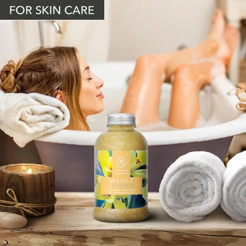 Miniatura 8 de Sal marina de vainilla de 21.16 onzas – con aceites esenciales de vainilla y canela – Sales marinas de baño naturales – Lo mejor para el baño – Buen