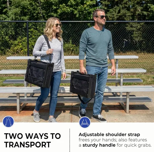 Miniatura 7 de SPORT BEATS Stadium Seats with Back Support Bleacher Chairs with Back and Cushion Thick Padded Bleacher Seats Includes Shoulder Strap