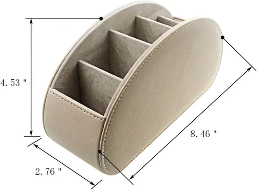 Miniatura 2 de Organizador de control remoto de piel con 5 compartimentos espaciosos