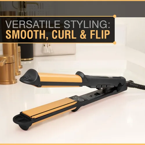 Miniatura 2 de CHI Tourmaline Cerámico 3 en 1 Multi Styler, Plancha para Rizar y Ondular con Placas de 0.75", Tubo de 1", para Cabello Brillante y Sin Frizz, Negro