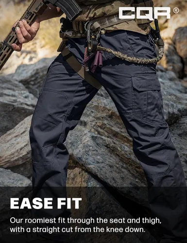 Miniatura 5 de CQR - Pantalones tácticos tipo cargo para hombre, tejido ripstop, resistentes al agua, ligeros, para uso diario, trabajo, senderismo o exteriores