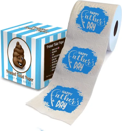 Miniatura 10 de Printed TP Rollo de papel higiénico con estampado de dibujos animados para el Día del Padre, divertido regalo de broma, regalos lindos para papá