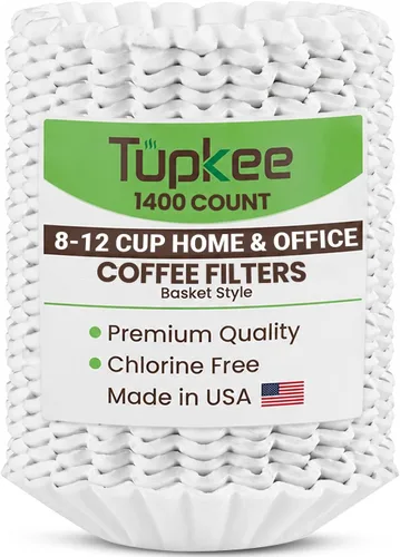 Miniatura 8 de Filtros de café de 8 a 12 tazas, 300 unidades, estilo cesta, papel blanco, filtro de café sin cloro, fabricado en los Estados Unidos