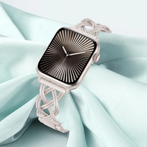 Miniatura 3 de TOYOUTHS - Pulsera elegante compatible con bandas de Apple Watch de 38/40/41/42/44/45/46/49mm para mujeres, correa de metal de acero inoxidable