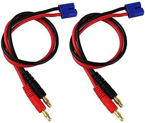 Miniatura 6 de FLY RC 2 unids EC5 conector macho a 0.157 in Banana macho enchufe Lipo batería equilibrio cable de carga 11.8 in cable de silicona cargador
