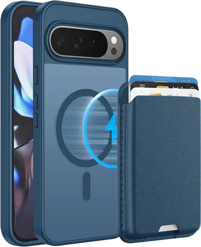 Miniatura 23 de Funda magnética para Google Pixel 9A, cartera magnética desmontable con tarjetero [compatible con MagSafe] de grado militar, a prueba de golpes