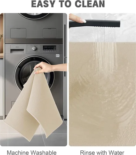 Miniatura 4 de YIHOUSE Juego de alfombras de baño 2 piezas, tapete de baño ultrafino adecuado para debajo de la puerta, tapete de baño absorbente de secado rápido
