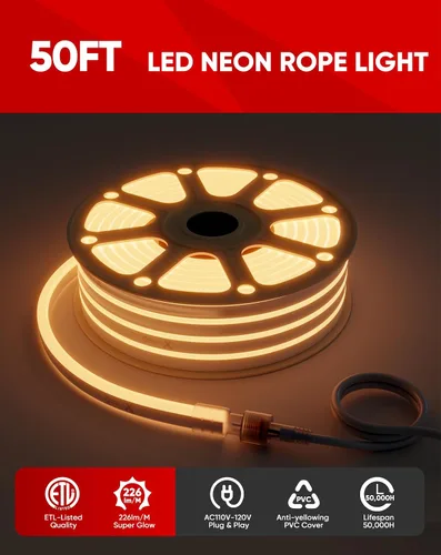 Miniatura 4 de Shine Decor Productos del paquete de la pista del canal de aluminio con el kit caliente de las luces de neón de la cuerda de neón de 2500K de 500K