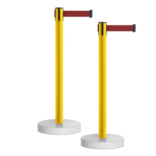 Miniatura 29 de Crowd Control Warehouse - CCW Juego de 2 puntales retráctiles de barrera de cinturón, base rellenable de agua MSH630-11 cinturón de pie, cinturón