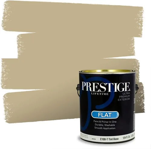 Miniatura 123 de PRESTIGE Paints Exterior Paint and Primer In One, 1-Gallon, Satin, Comparable Match of Benjamin Moore* Royal Linen* 931BM-PCM