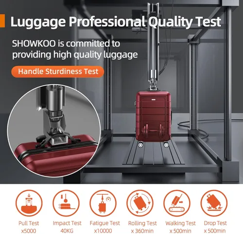 Miniatura 7 de SHOWKOO Equipaje PC+ABS Durable Expandible Hardside Maleta con Doble Spinner Ruedas TSA Lock, Rojo vino