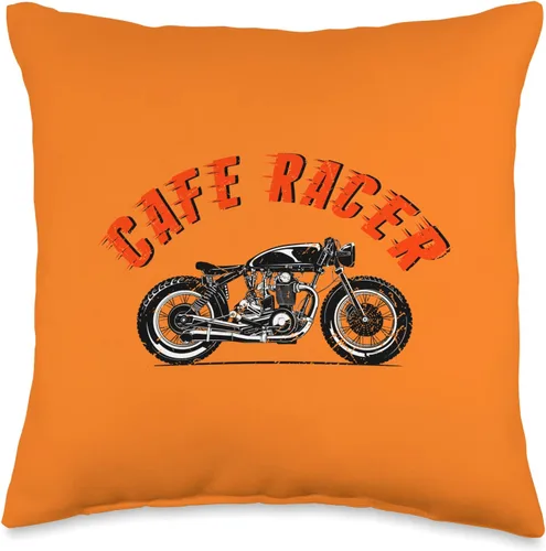 American Cafe Racer Motorcycle Apparel and Merch Cafe Racer Biker Men Women Adult Teens Boys Girls Kids Youth Throw Pillow, 16x16, Multicolor