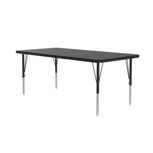 Miniatura 32 de Correll Mesa de Actividades Rectangular para Aula de 24"x36", Altura Ajustable (19"-29"), Granito Negro Laminado Térmico Fusionado Duradero