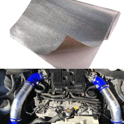 12" X 24" Manta de Escudo Térmico Aluminizada, Barrera Térmica con Adhesivo, Manta Térmica, Material Reflectante de Aislamiento de Fibra de Vidrio,