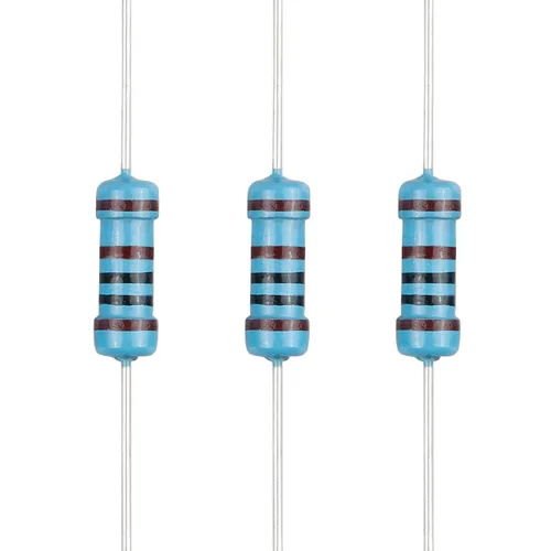 Miniatura 100 de 100 resistencias de 1 ohm 1/2 W (0.5 vatios) ±1% tolerancia de película metálica, resistencia fija de múltiples valores de resistencia opcional