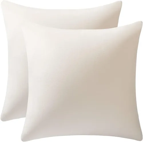 Miniatura 53 de Dezene - 2 fundas decorativas de terciopelo para almohada Hielo de vainilla