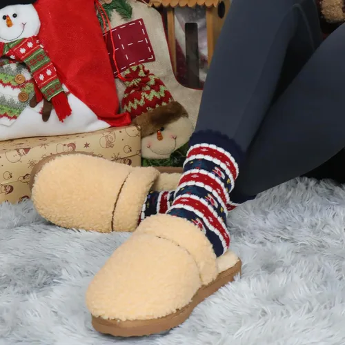 Miniatura 5 de Women's Fuzzy Plush Shearling Scuff Mule Slipper with Cozy Memory Foam, Slip-on Sherpa House Shoes