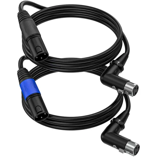 Miniatura 9 de LanSenSu Cable de enchufe XLR en ángulo recto XLR a recto, cable equilibrado de 90 grados hembra a macho recto de 3 pines a 3 pines