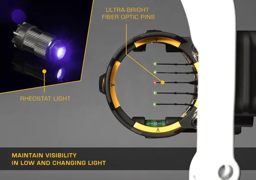 Miniatura 5 de Trophy Ridge React H5 - Mira de proa, mira de 5 pines, herramienta menos ajuste de viento y elevación, nivelación de segundo eje, luz de clic