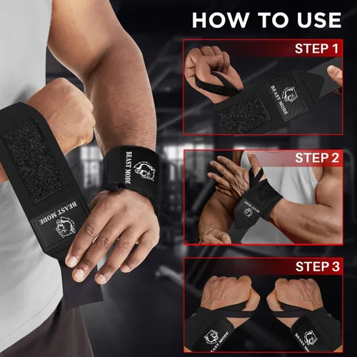 Miniatura 7 de TECEUM Weightlifting 18" & 12" Wrist Wraps with Thumb Loop – Heavy Duty Wrist Workout Braces for Men and Women – Ideal for Powerlifting, Strength