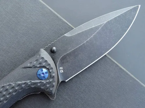 Miniatura 4 de Eafengrow EF927 Cuchillo de bolsillo D2 Hoja de acero con revestimiento de óxido negro, cuchillo para exteriores, mango G10, rodamiento de bolas