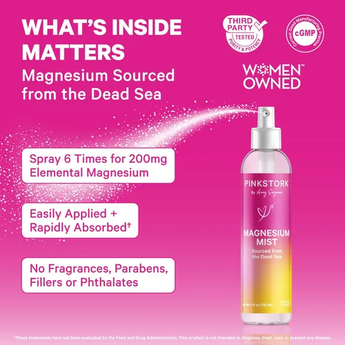 Miniatura 2 de Pink Stork Mist: Espray con magnesio para aliviar los mareos y náuseas matutinas – Promueve los niveles de energía, la calidad del sueño y más