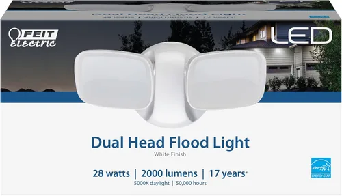 Miniatura 16 de Feit Electric Luz de inundación LED con sensor de movimiento, luz de seguridad de doble cabezal de 2000 lúmenes, 5CCT (2700K-6500K), luz al aire