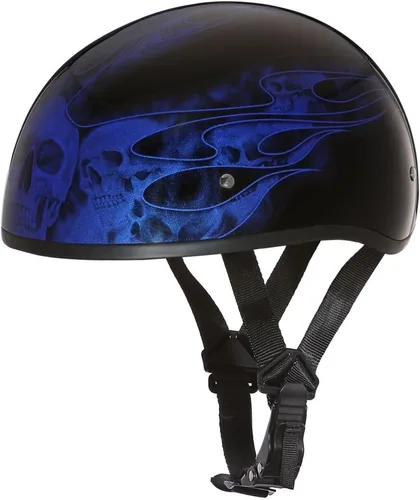 Miniatura 7 de Daytona Helmets - Medio casco de motocicleta con diseño de calavera y huesos cruzados – Aprobado DOT [Gráficos]