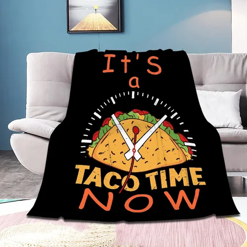Miniatura 17 de Bonita manta de franela súper suave de tacos para cama, sofá, sala de estar, manta para niños, niñas, niños, multicolor, 40 x 50 pulgadas para niños