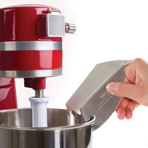 Miniatura 3 de New Metro Design PC-10 - Canal de vertido compatible con mezclador de pie KitchenAid con cuenco de acero inoxidable, color plateado