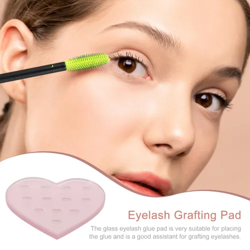 Miniatura 5 de Beaupretty - Almohadilla de injerto de pestañas en forma de corazón, 2.55 x 2.16 pulgadas, para extensiones de pestañas, paleta de pegamento