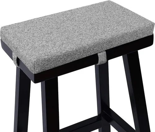 Miniatura 8 de Tromlycs Cojín rectangular para taburete de bar, funda de cojín rectangular con lazos para correa, 18 x 9.5 pulgadas, 1 unidad, color negro