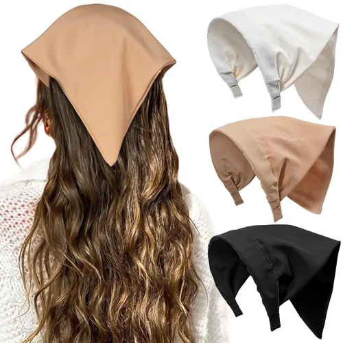 Miniatura 21 de HAIMEIKANG Diademas florales para mujer, bandanas bohemias para el cabello, bufanda, pañuelo triangular, bandas para el cabello de color sólido