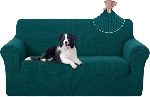 Miniatura 60 de U-NICE HOME Funda elástica para sofá, lavable, protector de muebles para sofá de 3 cojines, apta para mascotas (sofá, gris)