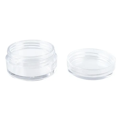 Miniatura 4 de ToolUSA conjunto de 12 piezas de frascos con tapas color blanco - 0.84 onzas líquidas: tj-18625, Transparente