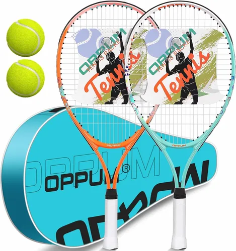 Raqueta de tenis para niños (paquete de 2), tamaños de 16 a 25 pulgadas. Diseñada para niños de 2 a 14 años. Equipo asequible y duradero para