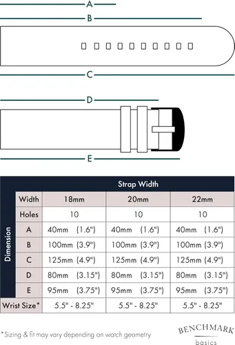 Miniatura 5 de Benchmark Basics Correa de reloj de liberación rápida, correa de reloj de nailon impermeable de alta calidad para hombres y mujeres, compatible