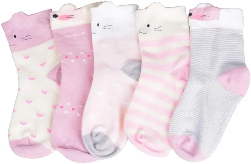 Miniatura 2 de T.H.L.S 5 pares de calcetines de algodón para niñas de 0 a 15 años de edad