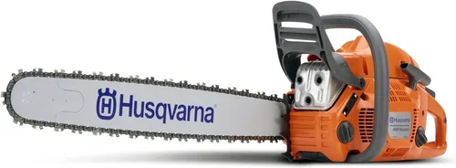 Sierra eléctrica Husqvarna 460 Rancher a gas, 60.3 cc 3.6 HP, motor 2-ciclo X-Torq, motosierra de 24 pulgadas con bomba de aceite ajustable