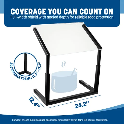 Miniatura 3 de Carlisle FoodService Products Protector de estornudos ajustable para barra de buffet para catering, bufés, restaurantes, plástico, 24 pulgadas